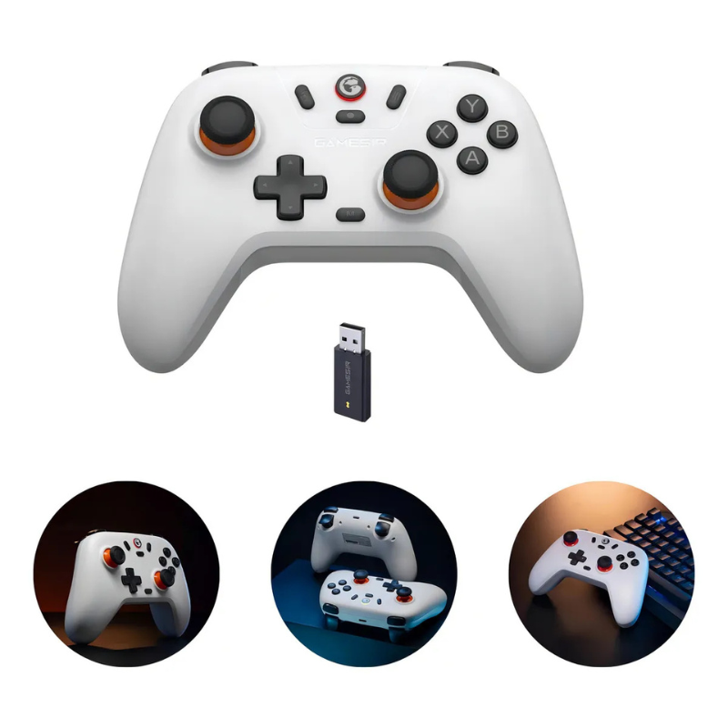 Controle GameSir T4 Nova Lite – Sem Fio, Hall Effect, Compatível com PC, Switch, Android e iOS (Branco) - Imagem 3