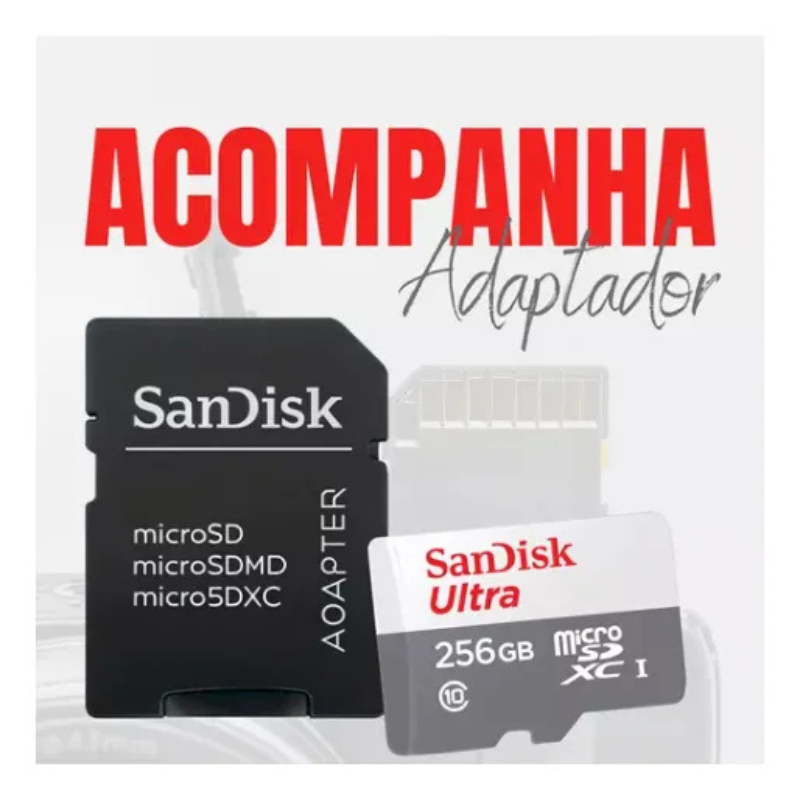 Cartão de Memória SanDisk Ultra MicroSD 256GB Classe 10 – Velocidade até 100MB/s com Adaptador SD - Imagem 3